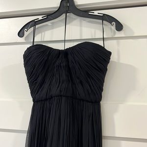 MANGO Suit Black Chiffon Strapless Sweetheart Maxi Cocktail Dress Size US S